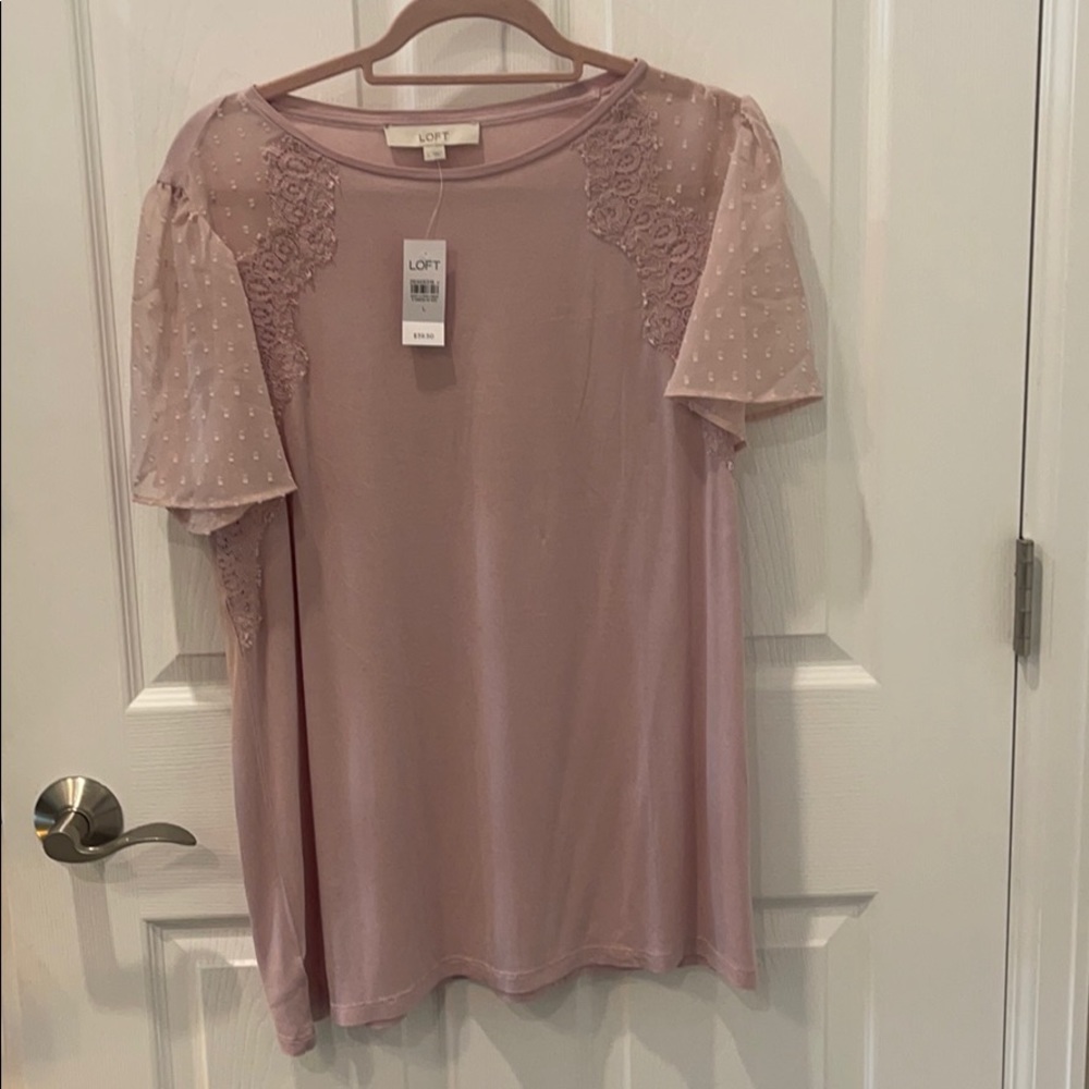 NWT Size L pink Loft blouse